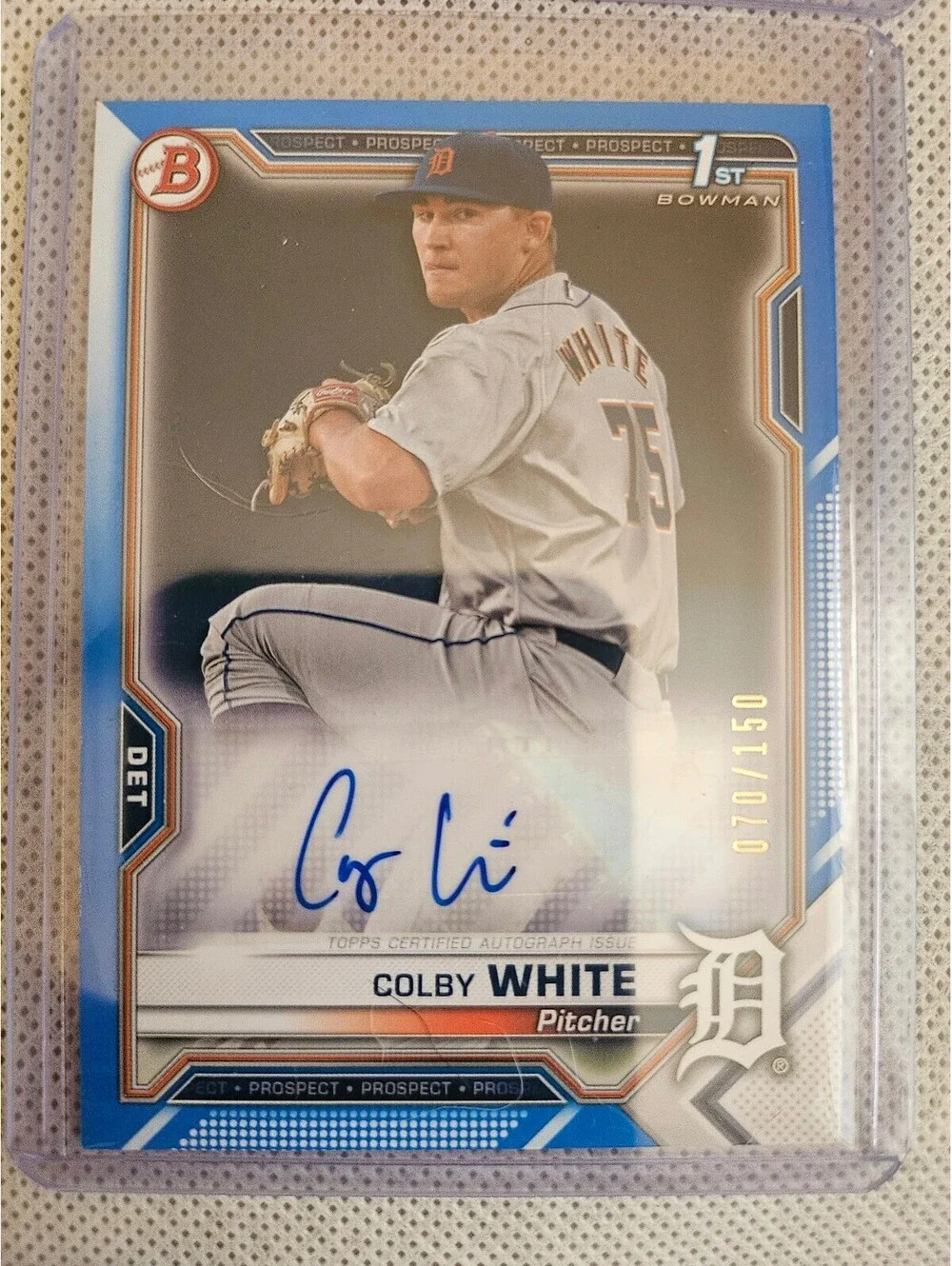 Colby White [Blue] #PAPR-CW 2021 Bowman Paper Prospects Autographs No.70/150
